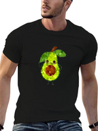 Avocado Mosaic Black T-Shirt - Funky Fruit Tee