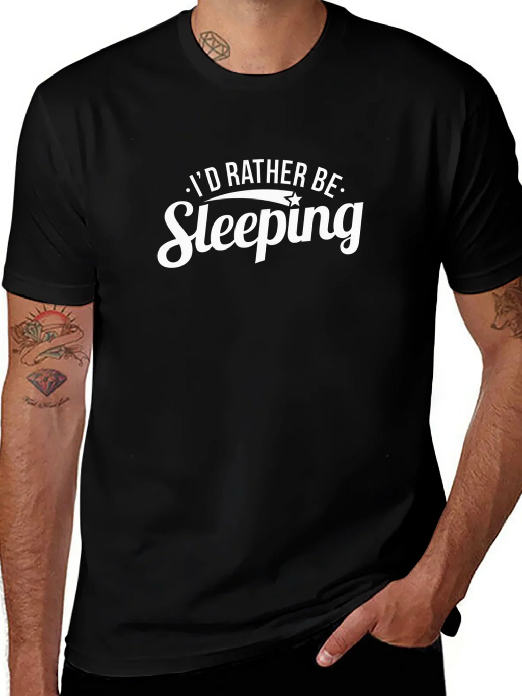 Id Rather Be Sleeping Black T-Shirt