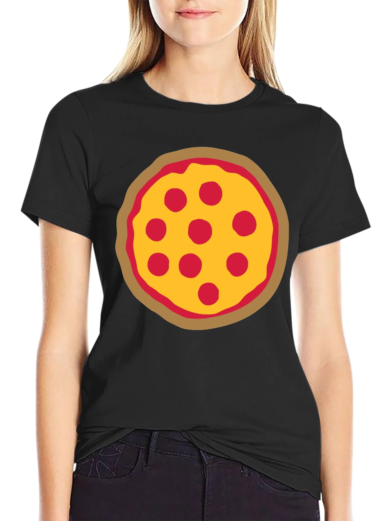 Pizza Graphic Black T-Shirt - Casual Wear