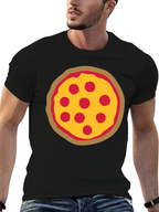 Pizza Graphic Black T-Shirt - Casual Wear