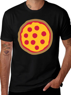 Pizza Graphic Black T-Shirt - Casual Wear