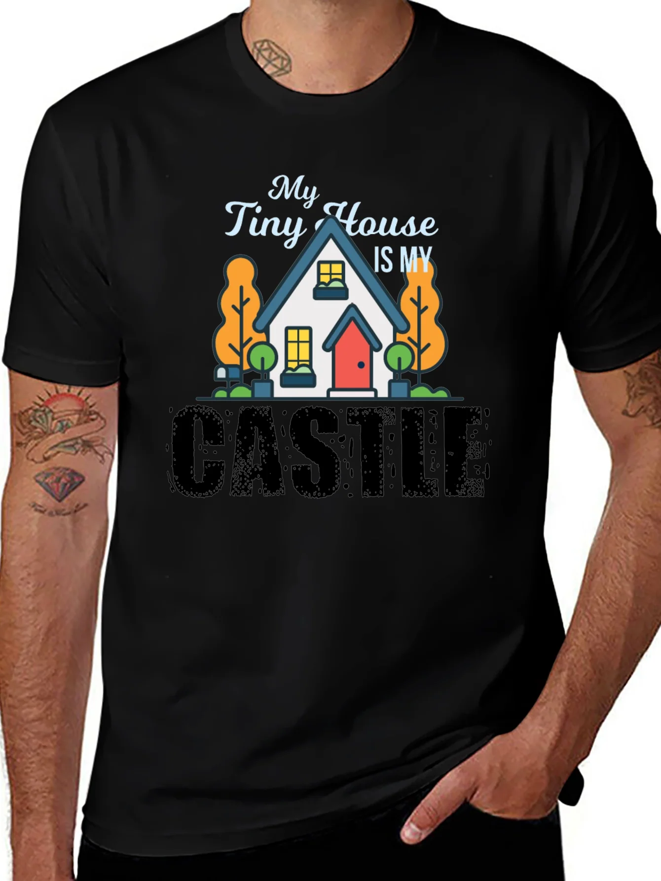 My Tiny House Is My Castle Black T-Shirt
