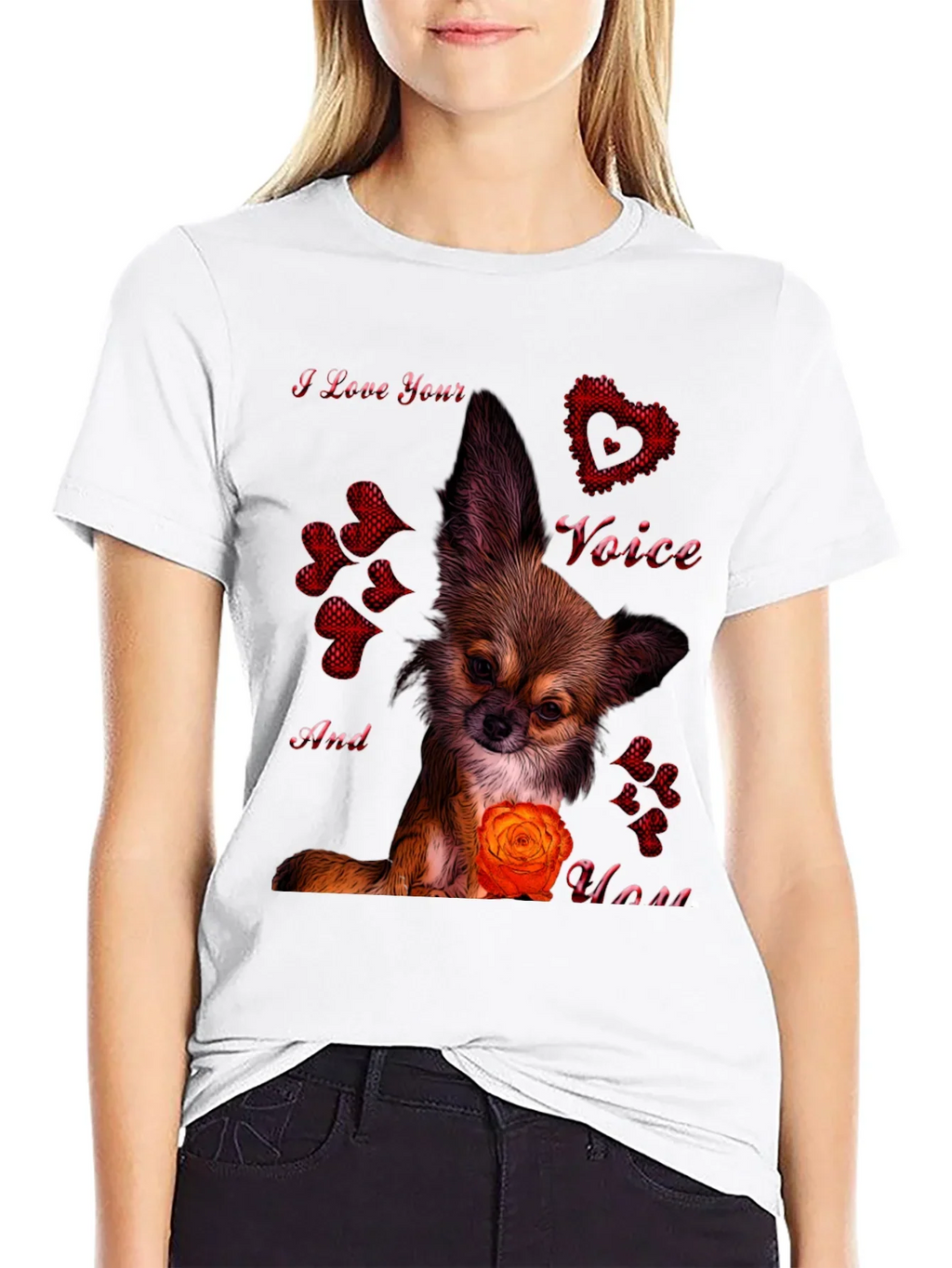 I Love Your Voice Chihuahua Graphic Tee