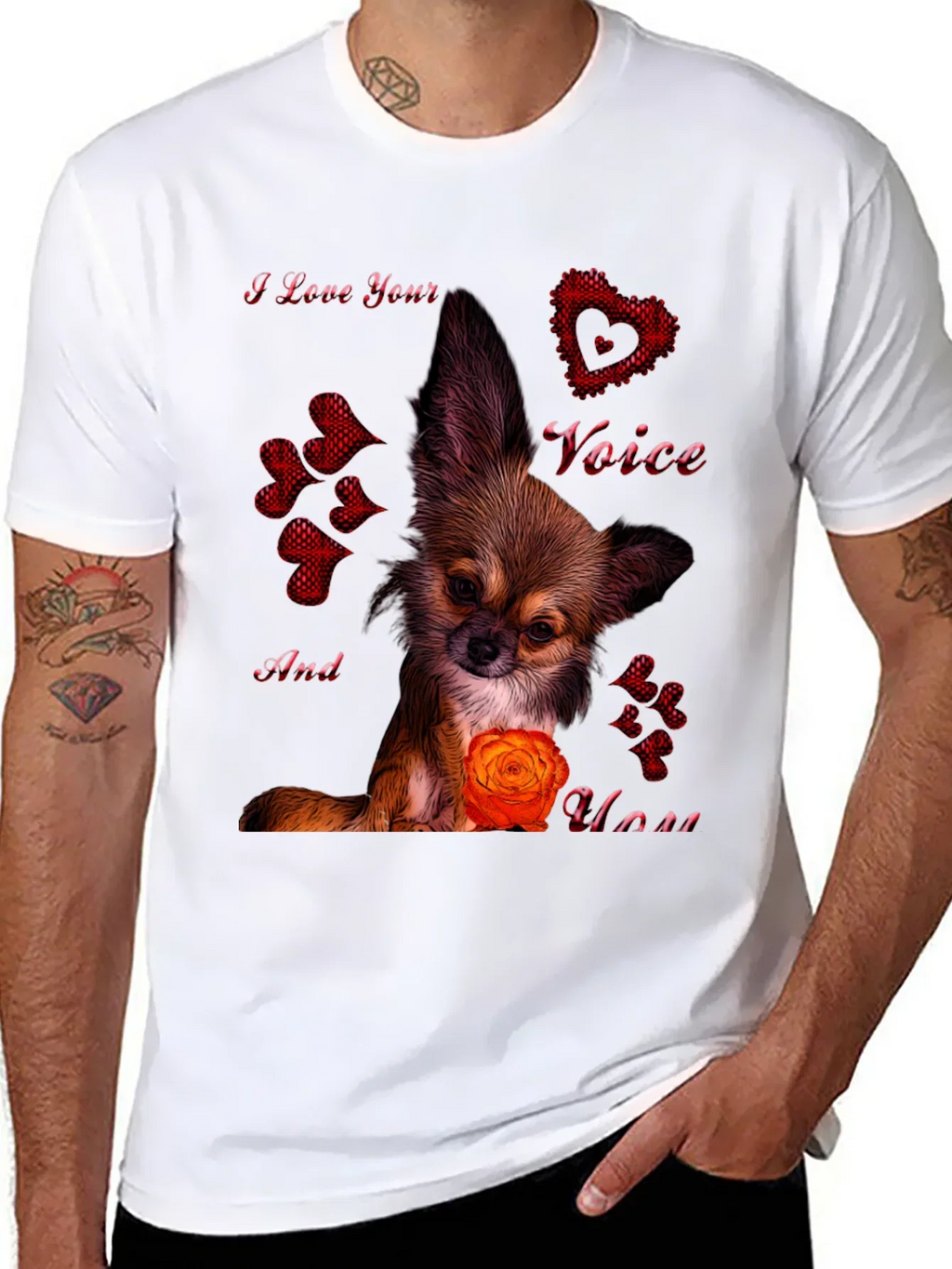 I Love Your Voice Chihuahua Graphic Tee