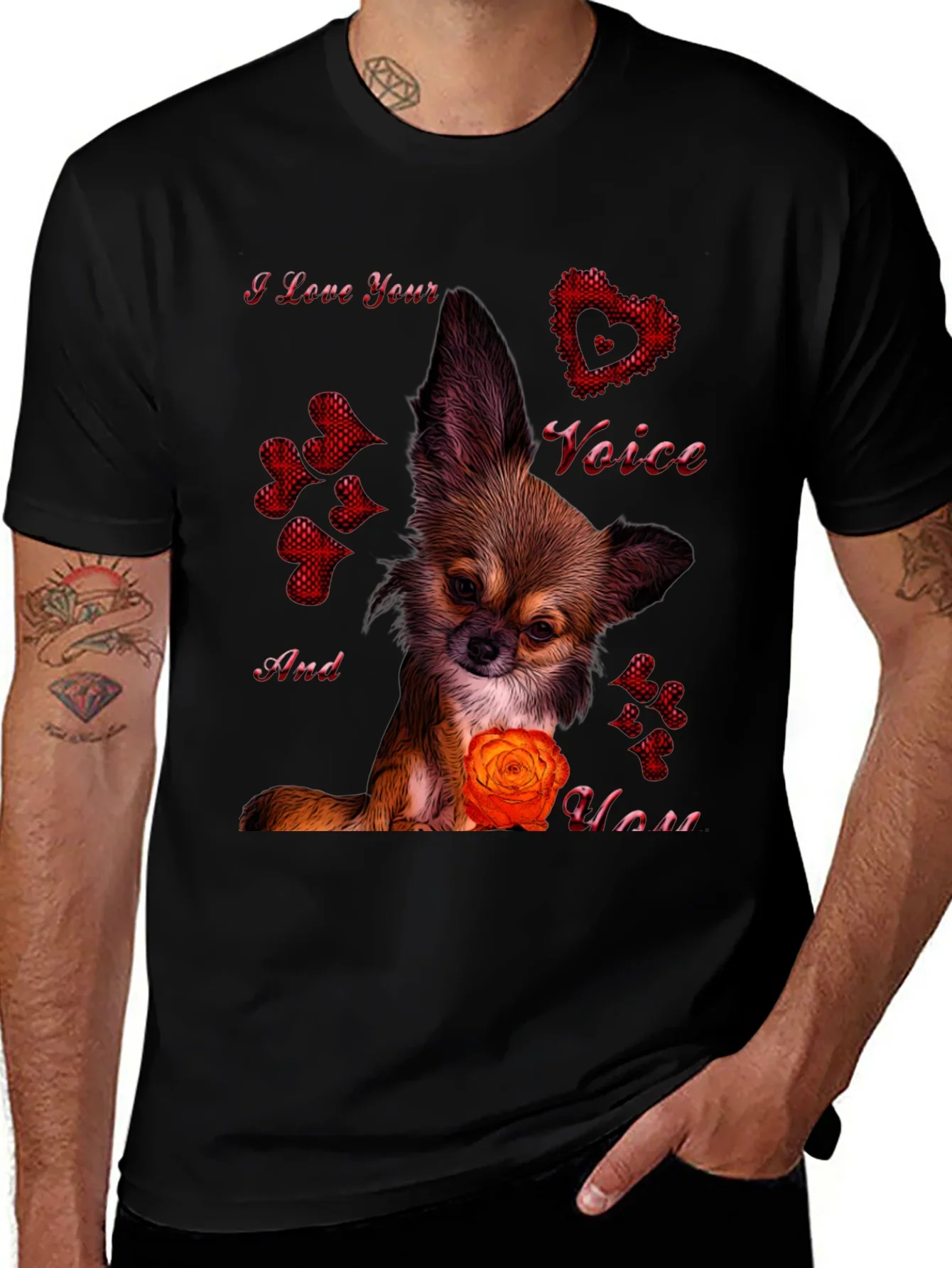 I Love Your Voice Chihuahua Graphic Tee