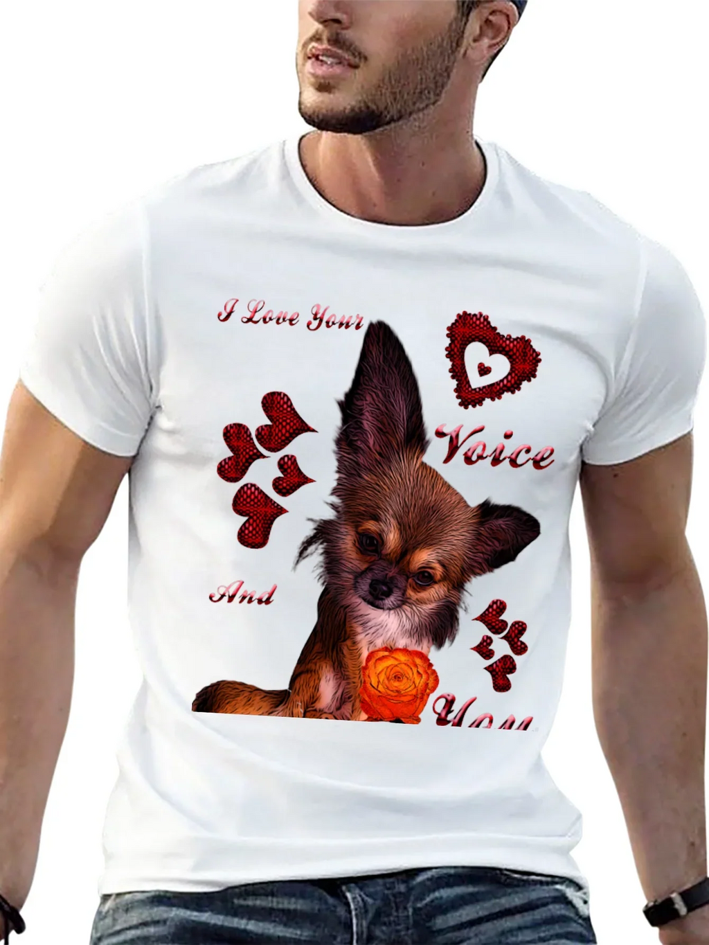 I Love Your Voice Chihuahua Graphic Tee